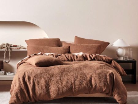 Lila Pecan Quilt Cover Set by Linen House on Sale