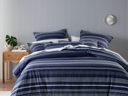 Regent Navy Quilt Cover Set by Bianca Supply