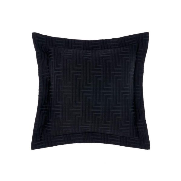 Winston Black Cushion 48 x 48 cm by Linen House Online now