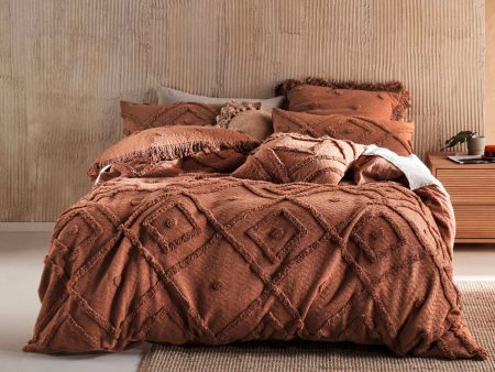 Adalyn Pecan Quilt Cover Set by Linen House Hot on Sale