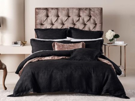 Winston Black Quilt Cover Set by Linen House Online Sale