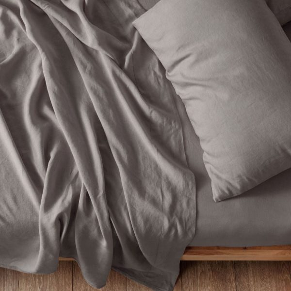 Nimes Pure Linen Ash SHEET SET by LINEN HOUSE Online Hot Sale