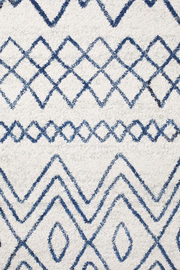 Oasis 453 Runner Rug (White Blue) by Rug Culture Hot on Sale