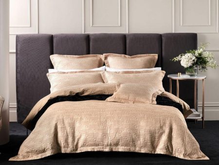 Winston Gold Quilt Cover Set by Linen House For Discount