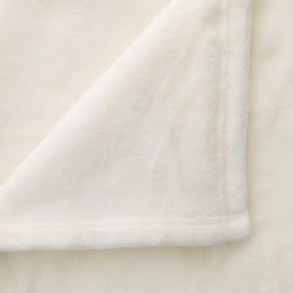 Ultra Soft Velvet Throw Rug 350gsm CREAM by Bianca Online Sale