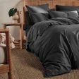 Nara Bamboo Cotton CHARCOAL Quilt Cover Set by Linen House Online now