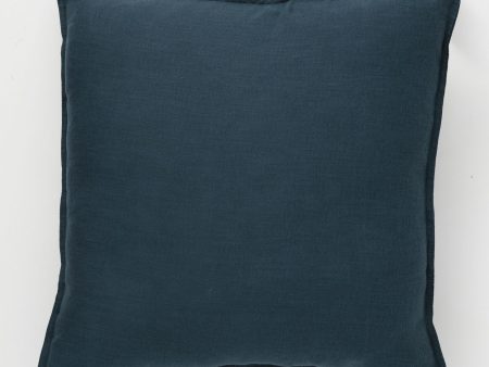 Renee Taylor Cavallo Stone Washed 100% Linen European Pillowcase Evergreen For Sale