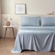 Madeleine Hotel Linen Bamboo Cotton Sheets Set - Sky Hot on Sale