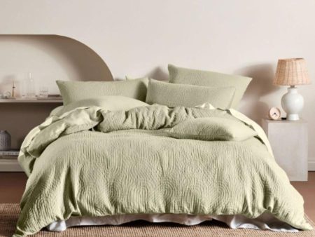 Lila Wasabi Quilt Cover Set by Linen House For Discount