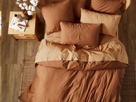 Terra Organic Cotton Pecan Quilt Cover Set by Linen House For Discount