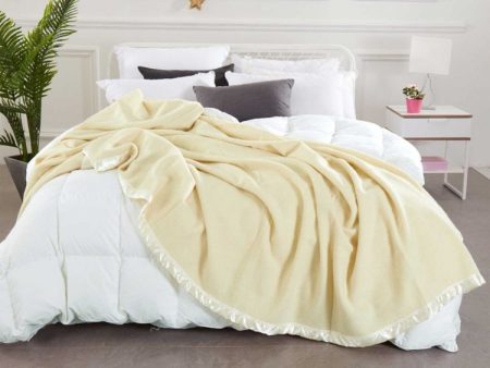 Merino Wool Blanket 375gsm CREAM by Alastairs Cheap