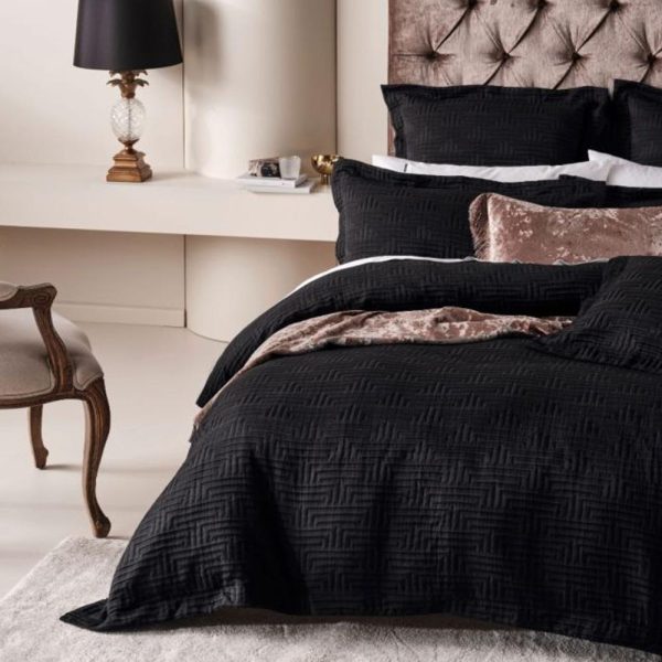 Winston Black Quilt Cover Set by Linen House Online Sale