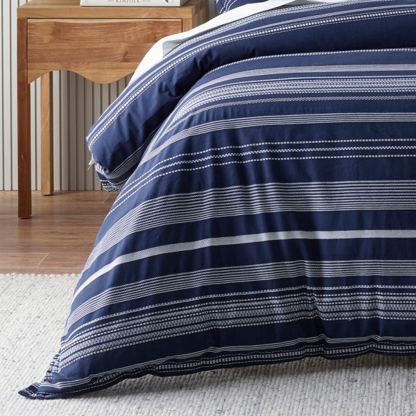 Regent Navy Quilt Cover Set by Bianca Supply