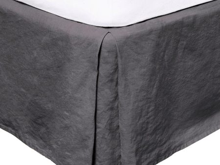 French Flax Linen Valance Charcoal by Bambury Hot on Sale