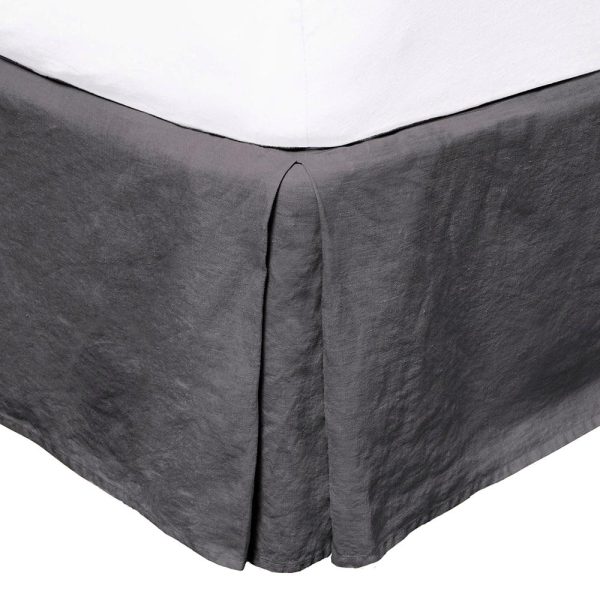 French Flax Linen Valance Charcoal by Bambury Hot on Sale