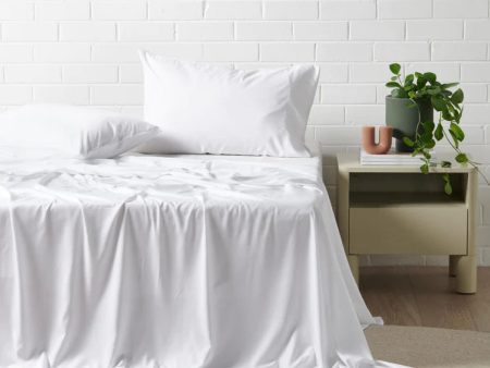 Madeleine Hotel Linen Bamboo Cotton Sheets Set - White Supply