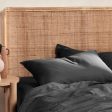 Nara Bamboo Cotton CHARCOAL Quilt Cover Set by Linen House Online now