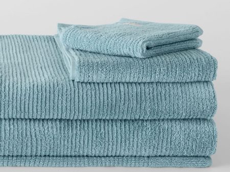 Living Textures Trenton Towel Collection by Sheridan MISTY TEAL on Sale