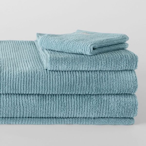 Living Textures Trenton Towel Collection by Sheridan MISTY TEAL on Sale