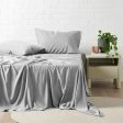 Madeleine Hotel Linen Bamboo Cotton Sheets Set - Silver Discount