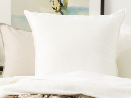 Renee Taylor Cavallo Stone Washed 100% Linen European Pillowcase WHITE Online Sale