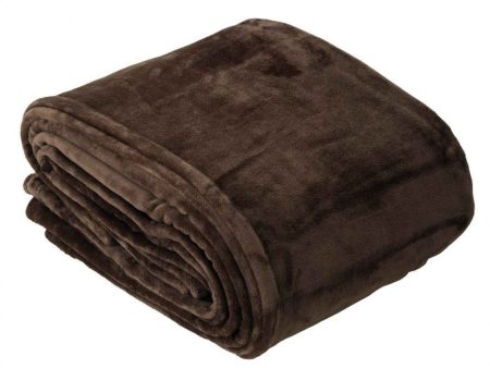 Ultra Soft Velvet Blanket | Throw Rug 350gsm CHOCOLATE by Bianca Online Sale