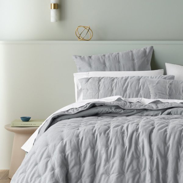 Langston Silver Comforter Set by Bianca For Sale