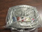 1997 National Jamboree Northeast Region Pewter Belt Buckle with Colored Flags Supply